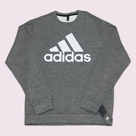 adidas Other - adidas Golf CVC Fleece Crew Neck Men Pullover Sweatshirt, Gray/White, Size M
